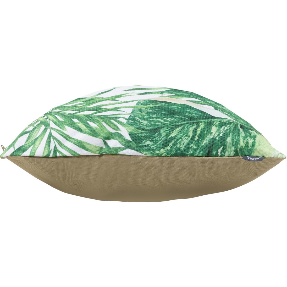 Monstera Leaf Print Outdoor Cushion - Olive Reverse - Green / 1 – image 4