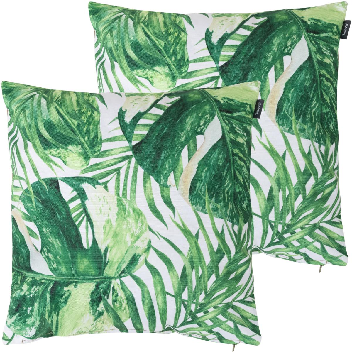 Monstera Leaf Print Outdoor Cushion - Olive Reverse - Green / 1 – image 5