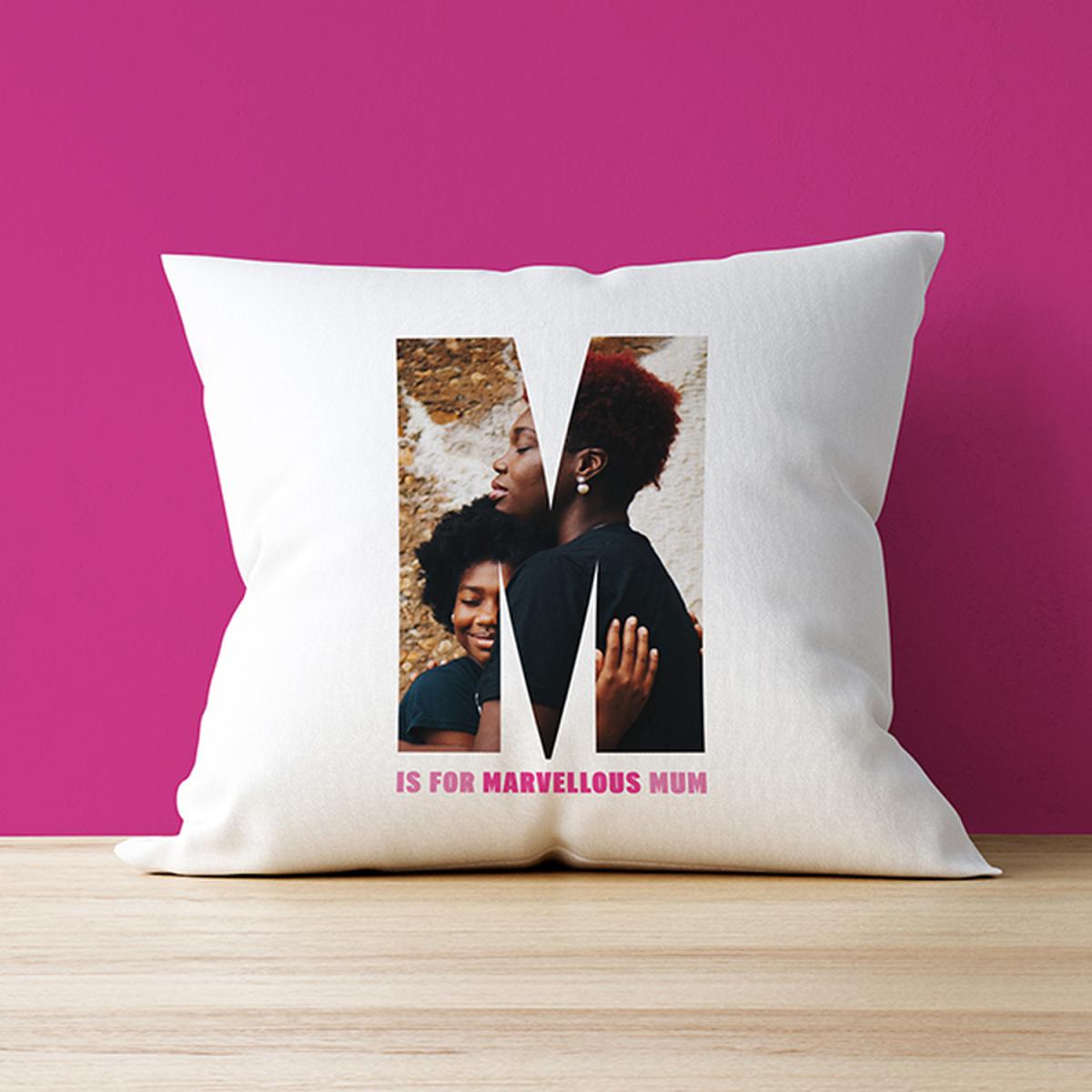 'M' Is For Marvellous Mum Photo Cushion – image 2