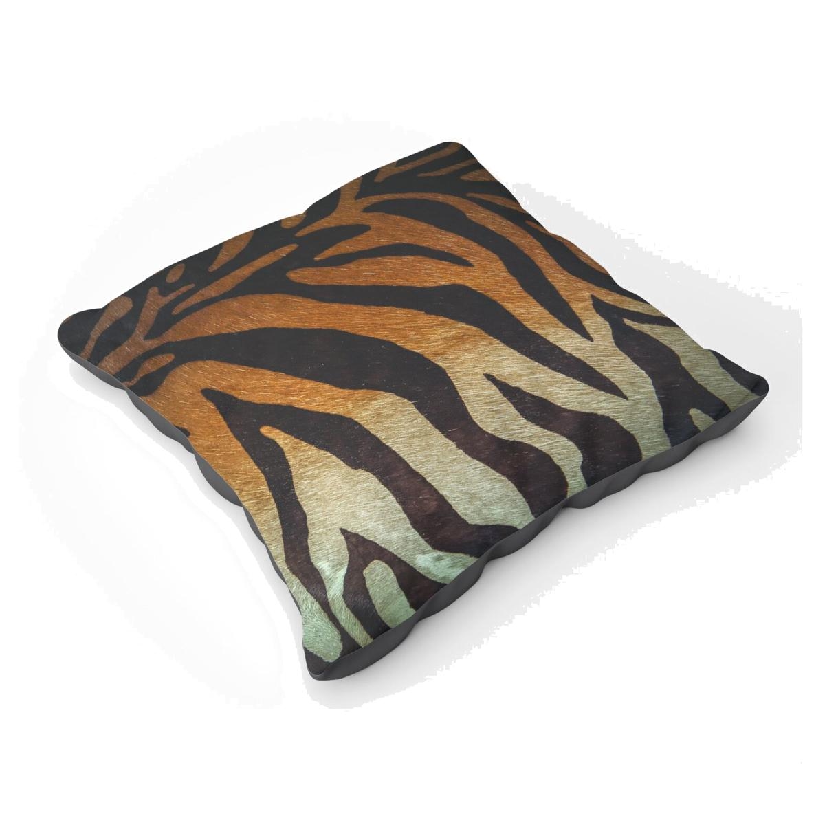 Tiger Skin Print Floor Cushion - Brown