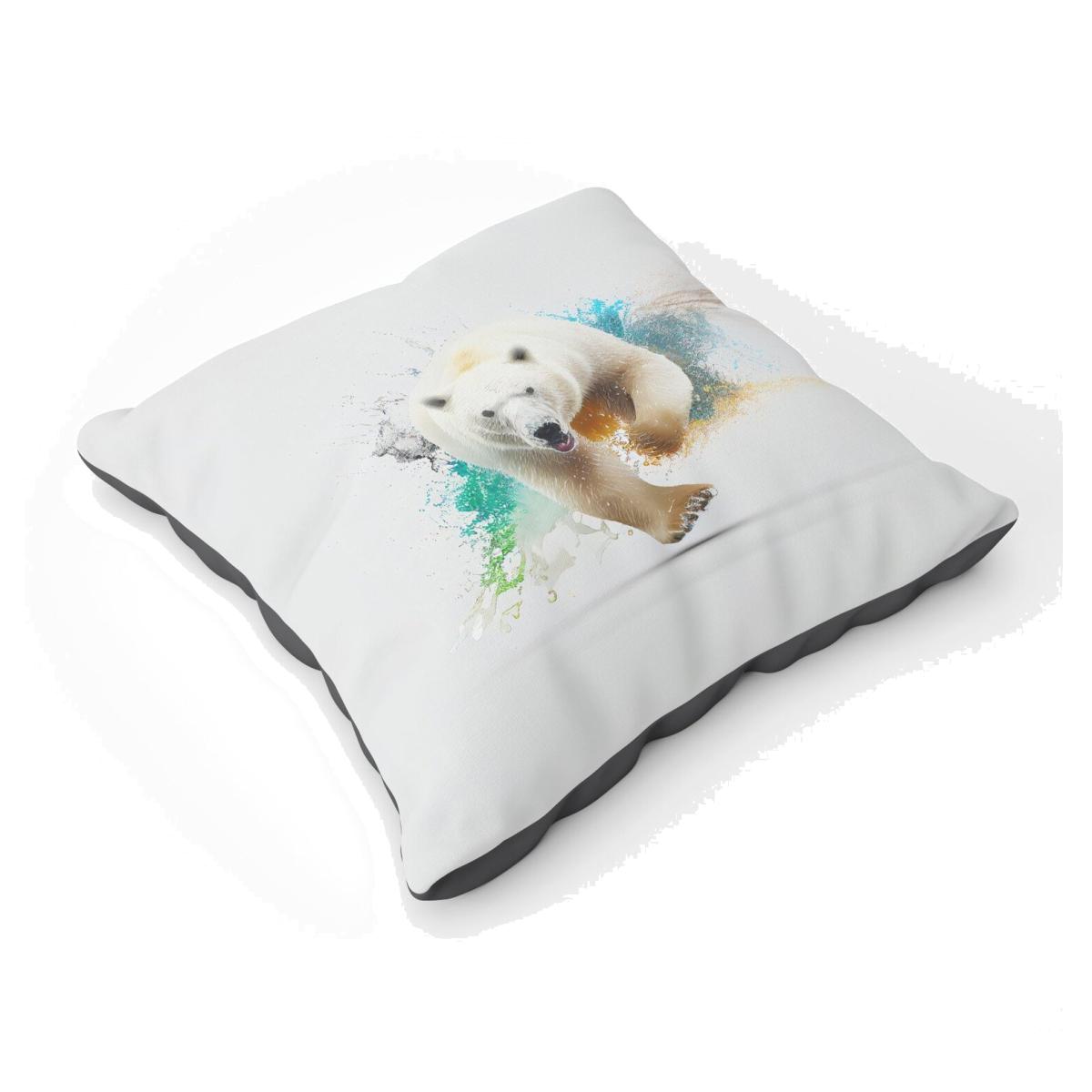 Charging Polar Bear Floor Cushion - White