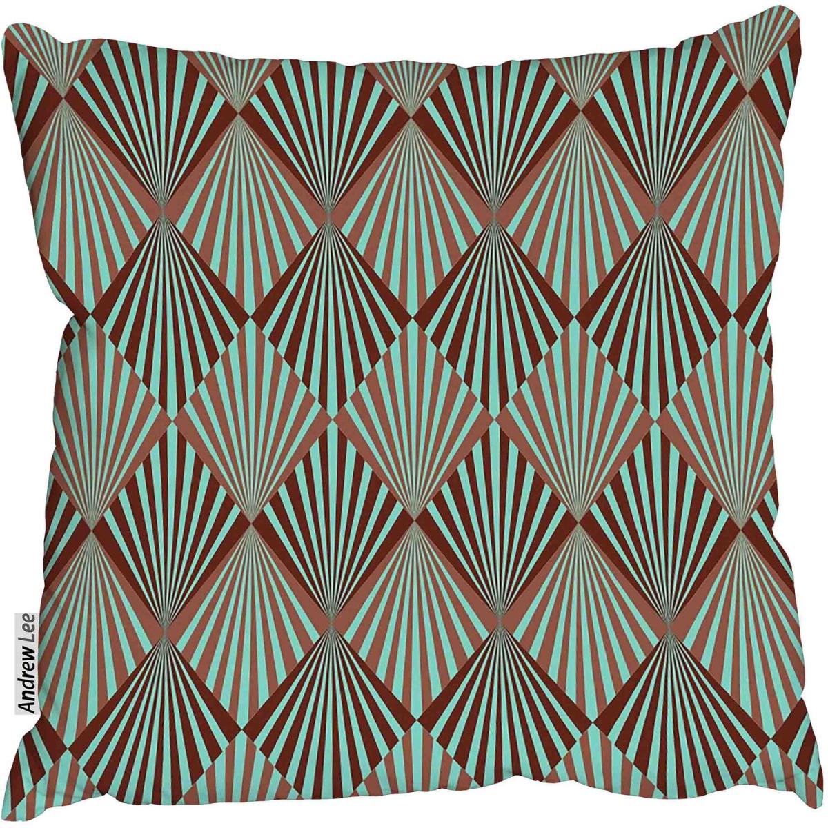 Art Deco style seamless pattern Outdoor Cushion - Green / 60cm – image 2