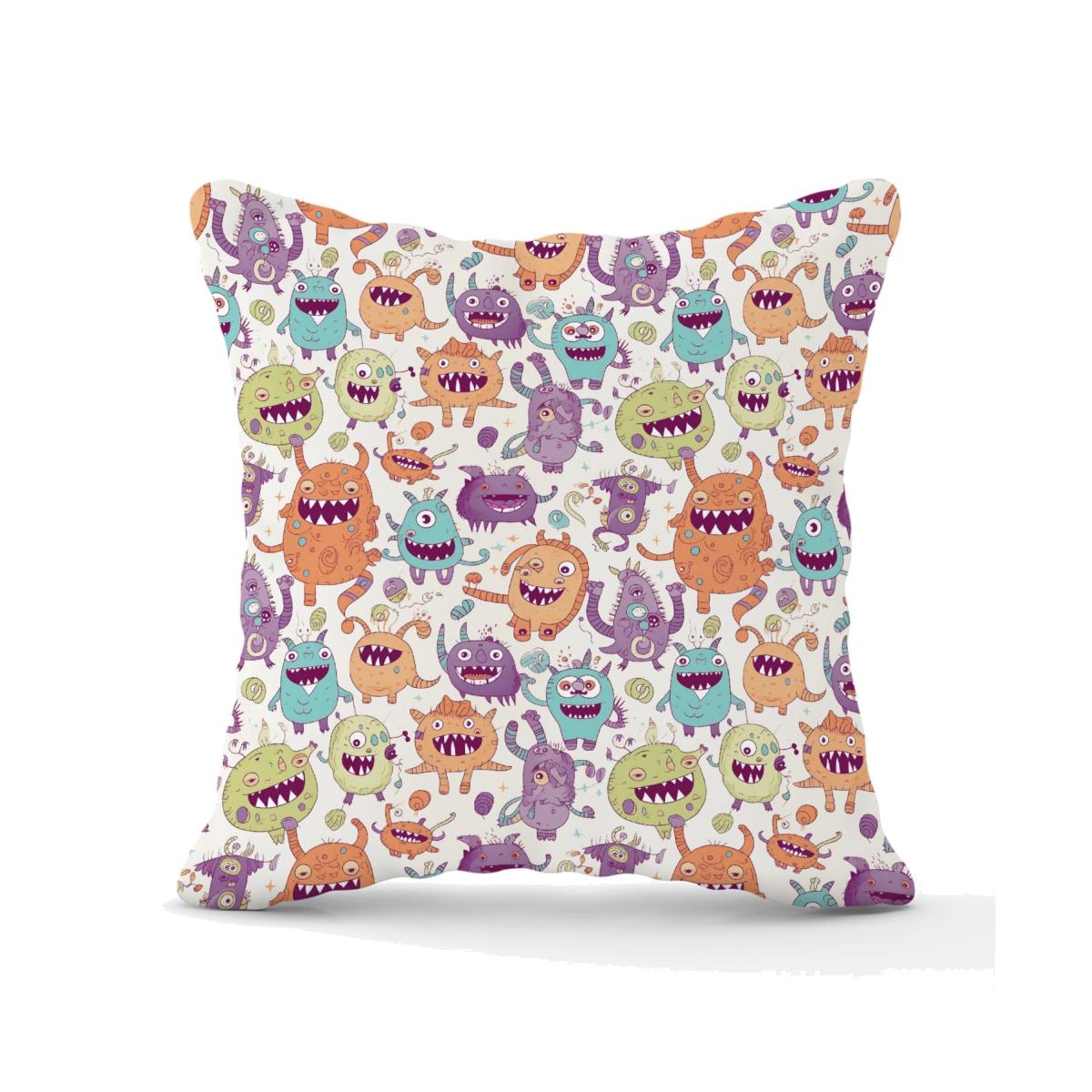 Playful Halloween Monsters Outdoor Cushion - Purple / 60cm