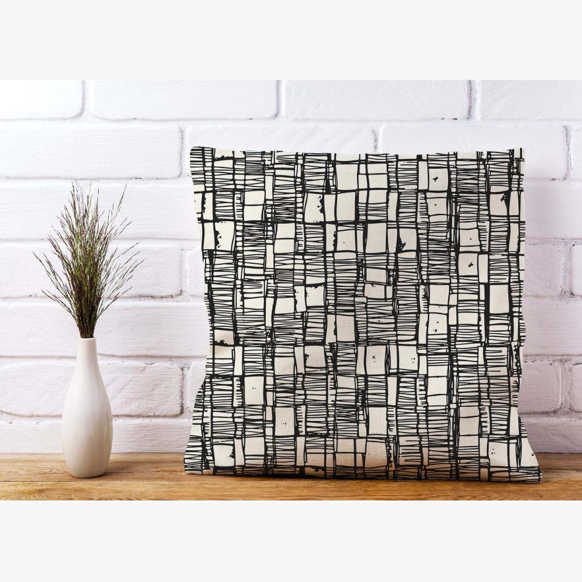 Irregular Sketched Block Textured Cushion - Grey / 45cm – image 1