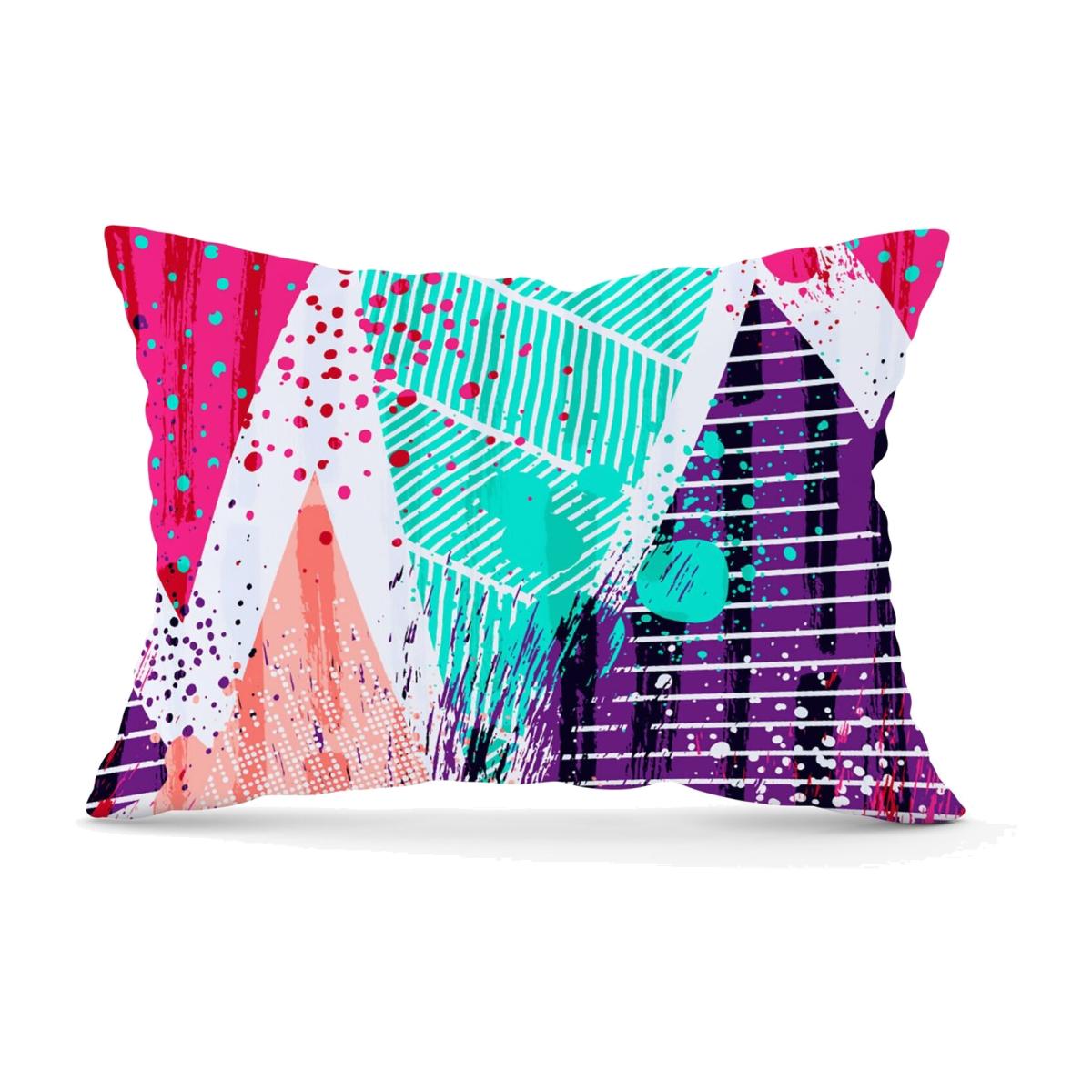Shabby Geometric Pattern Cushion - Pink / 28cm