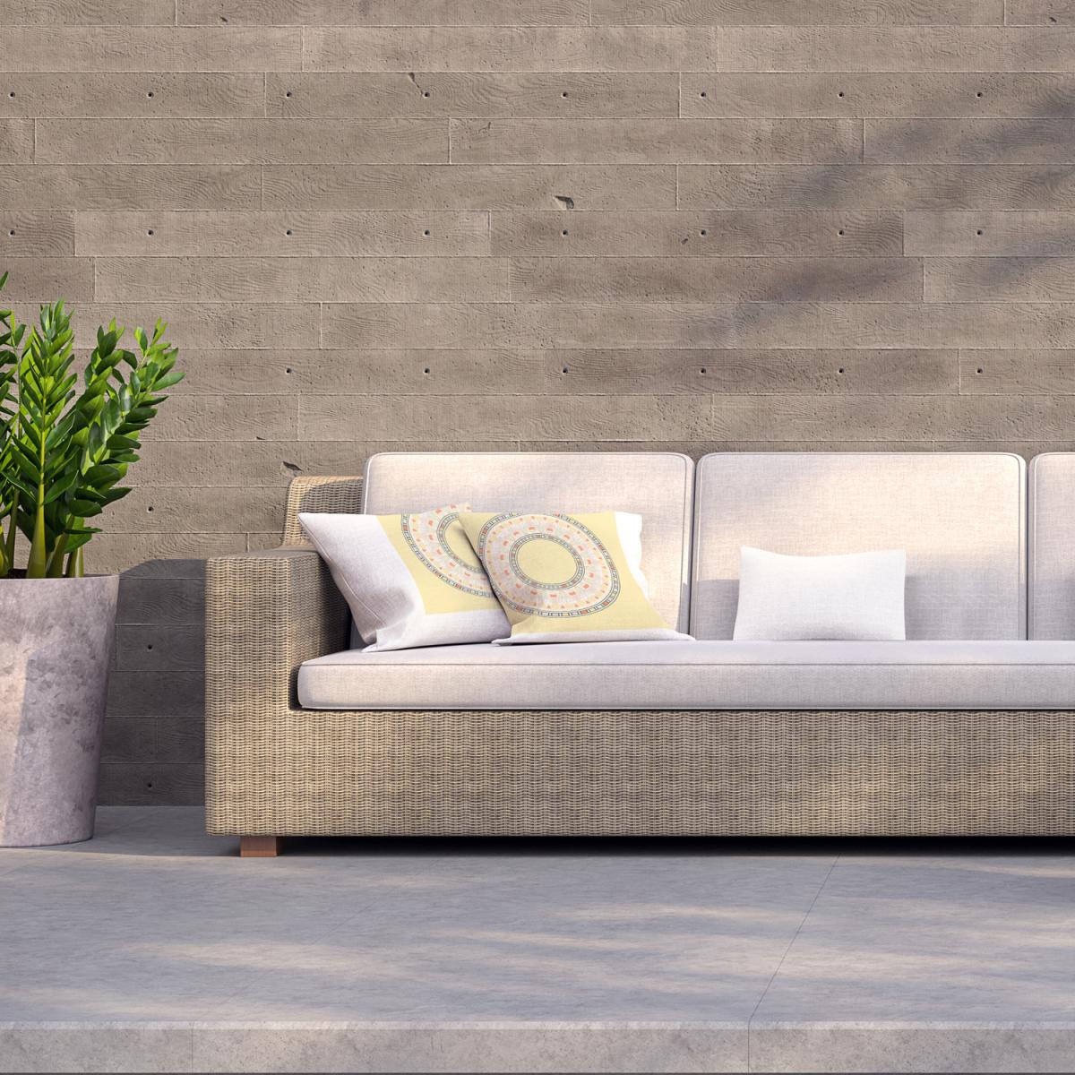 Circle Ornament Yellow Outdoor Cushion - Yellow – image 1