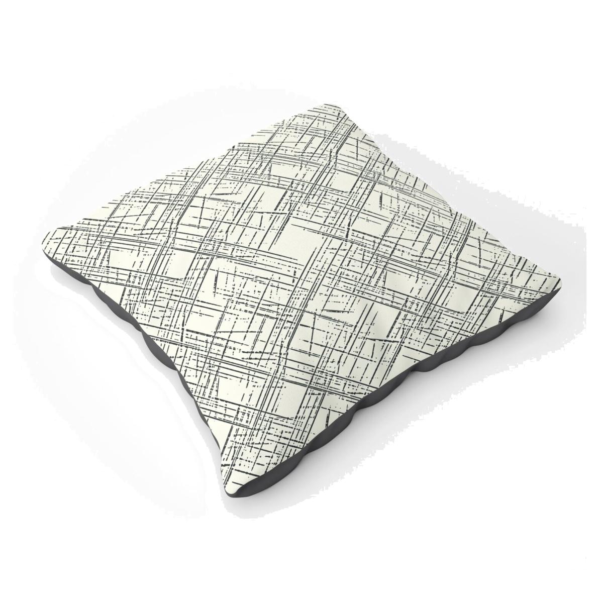 Monochrome Distressted Pattern Floor Cushion - Grey