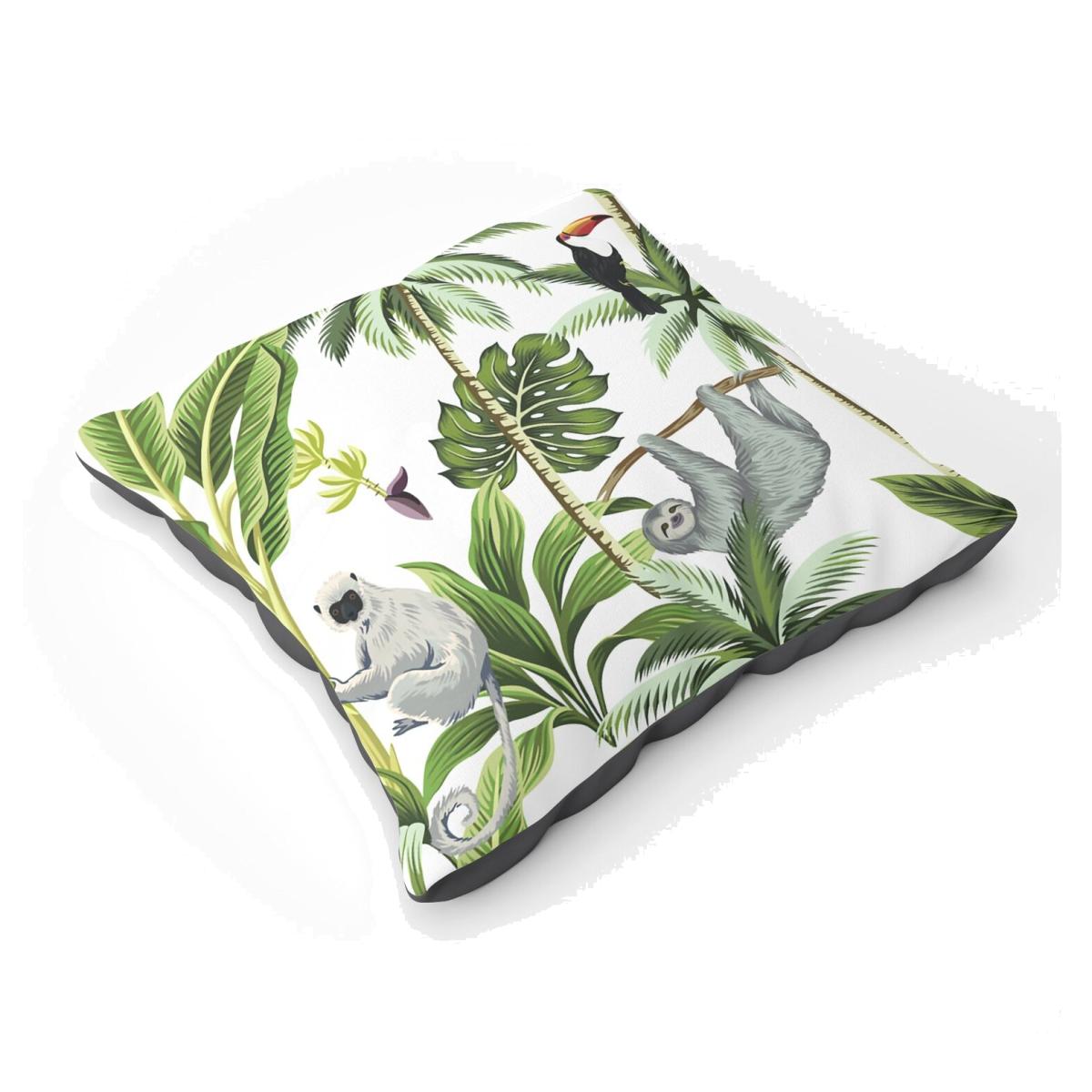 Tropical Sloths Floor Cushion - Green
