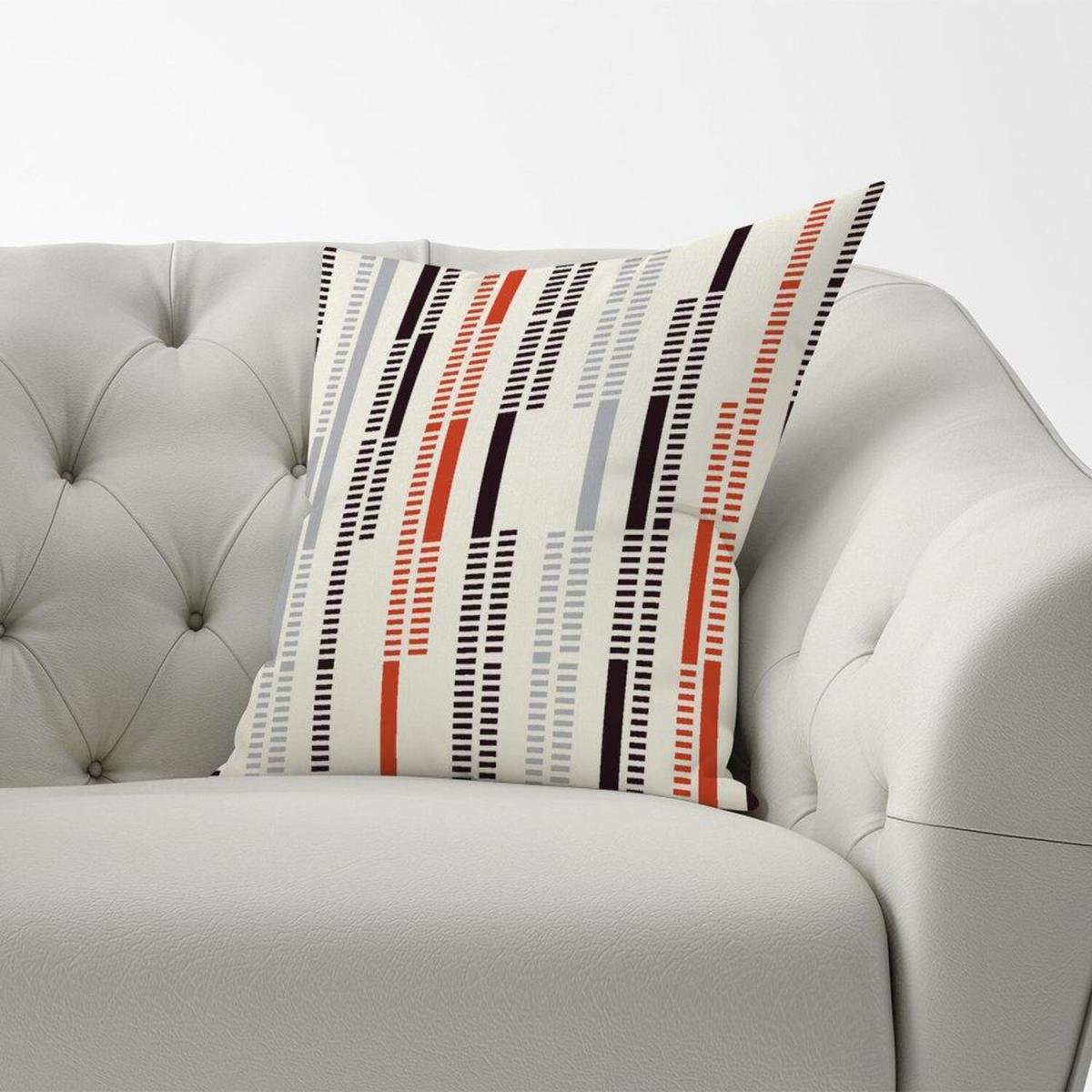 Dashed Stroke Pattern Cushion - Red / 45cm – image 3