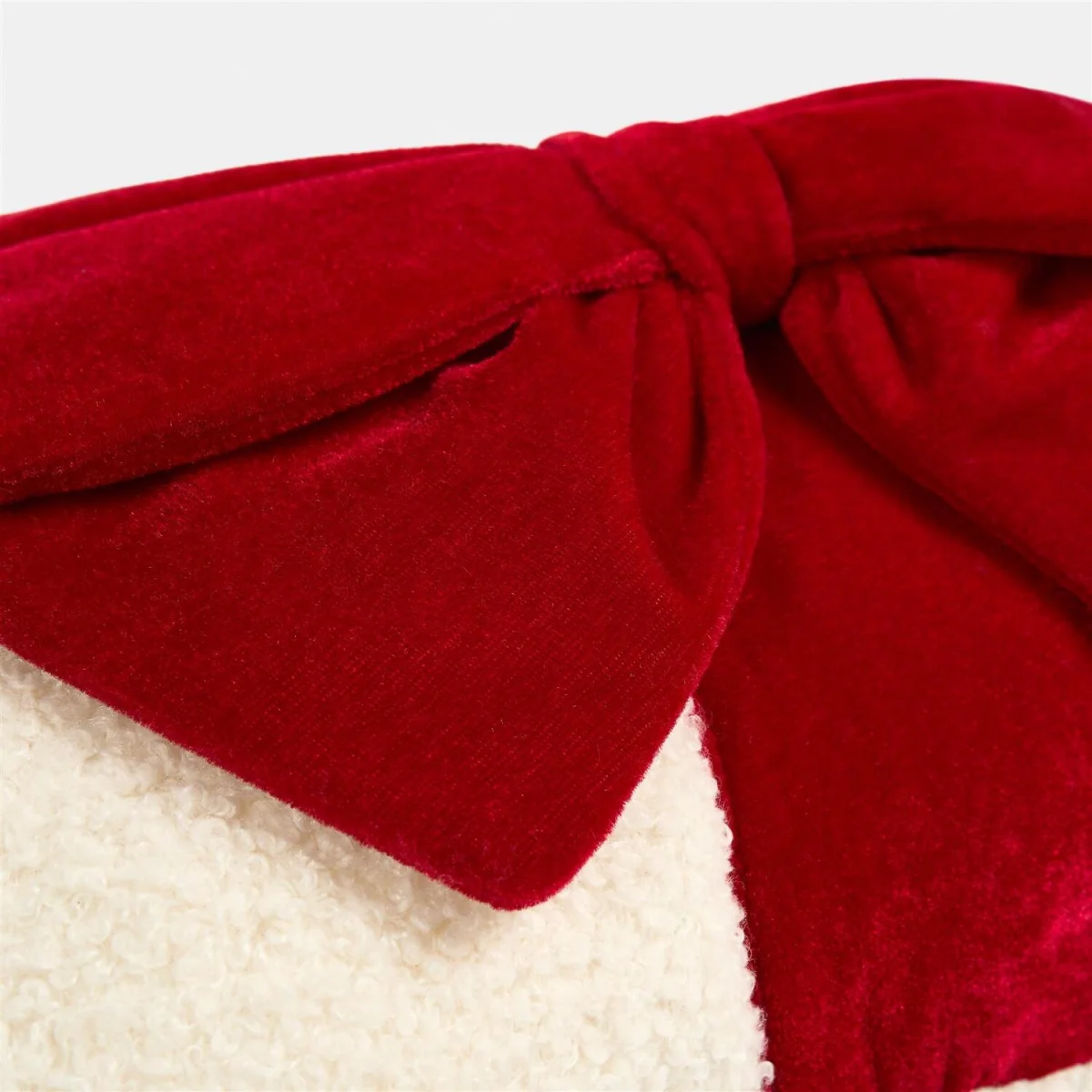 OHS Bow Wrapped Cushion - Red/Cream – image 5