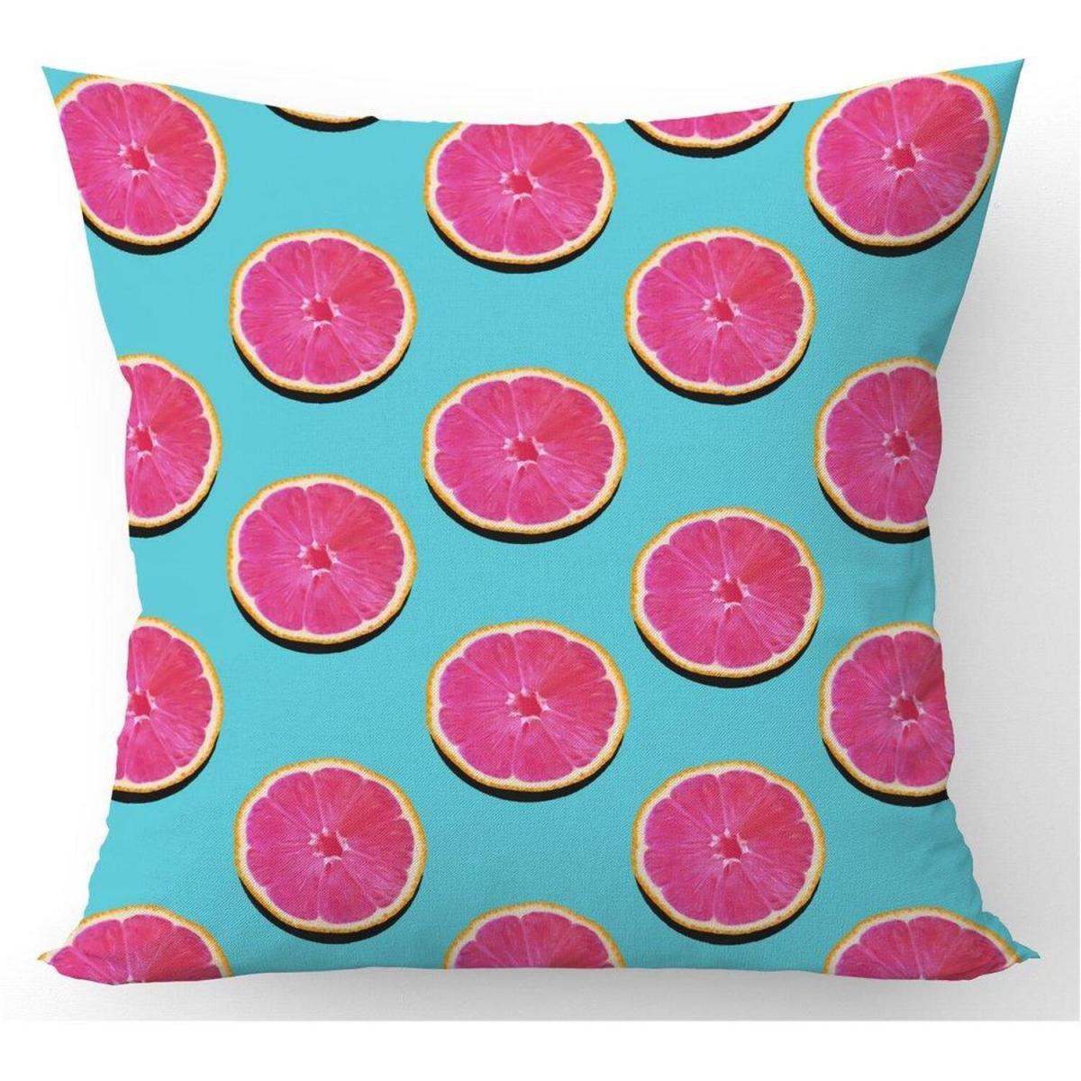 Fruity Pattern Of Pink Grapefruit Cushion - Pink / 45cm – image 2