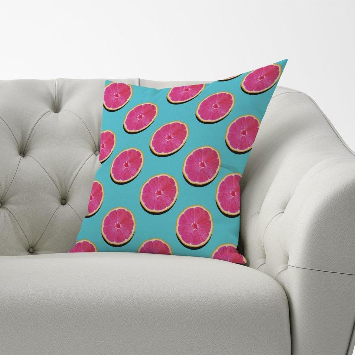 Fruity Pattern Of Pink Grapefruit Cushion - Pink / 45cm – image 3