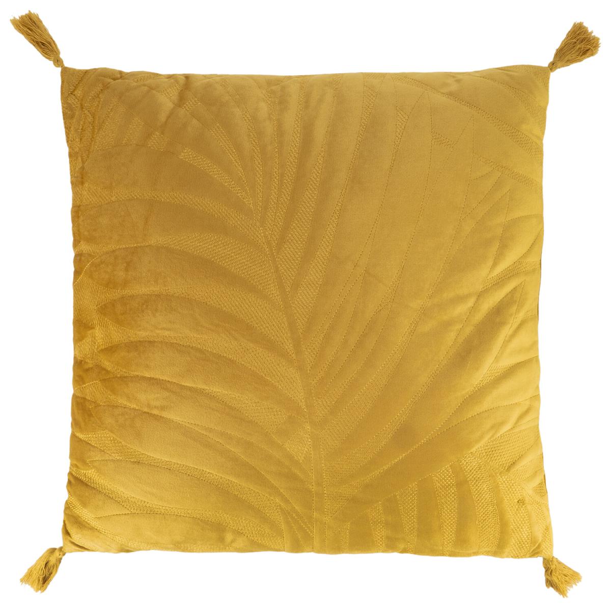 Palmea Velvet Tassel Cushion - Ochre – image 2
