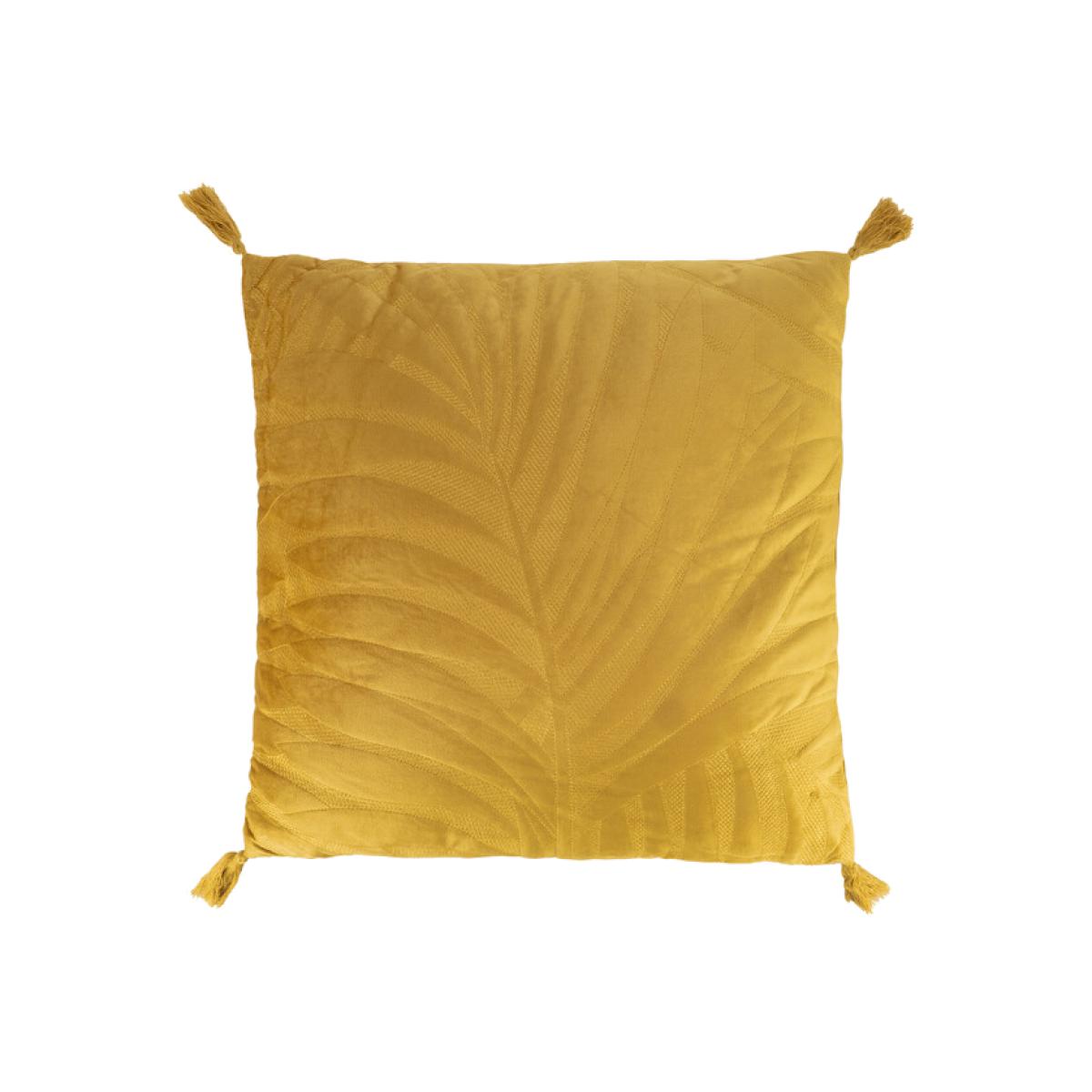 Palmea Velvet Tassel Cushion - Ochre – image 1