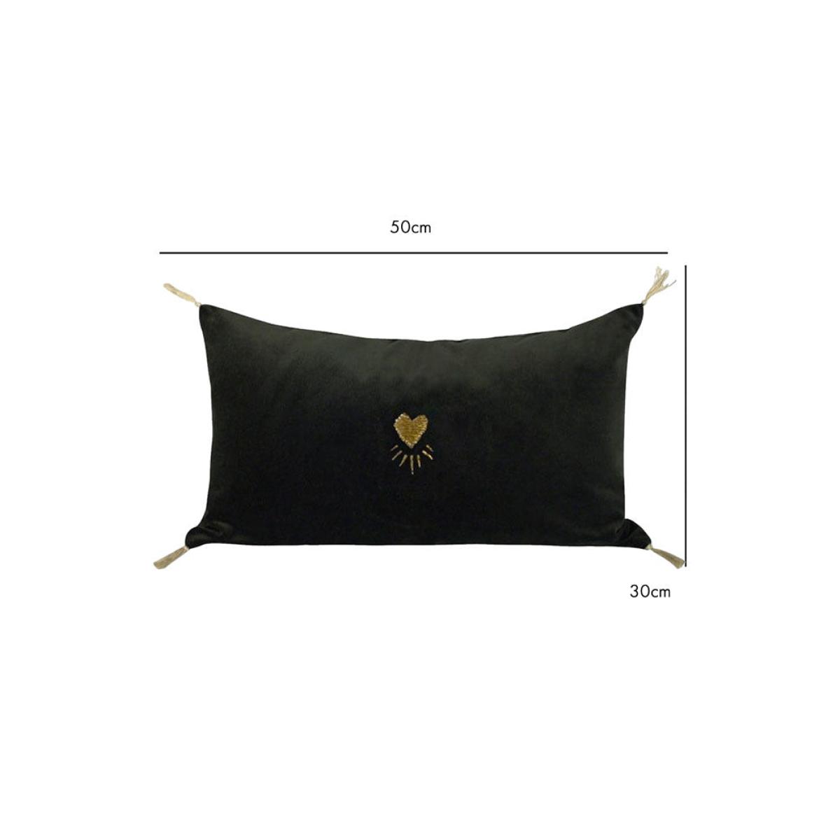 Heart Velvet Cushion In Forest Green – image 8