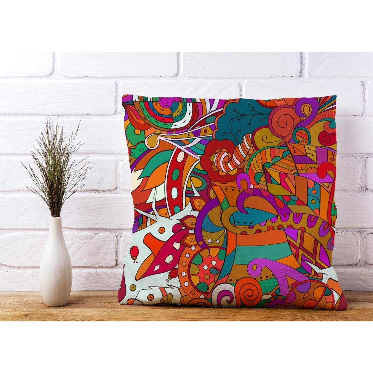 Mehndi Design Cushion - Red / 45cm – image 2
