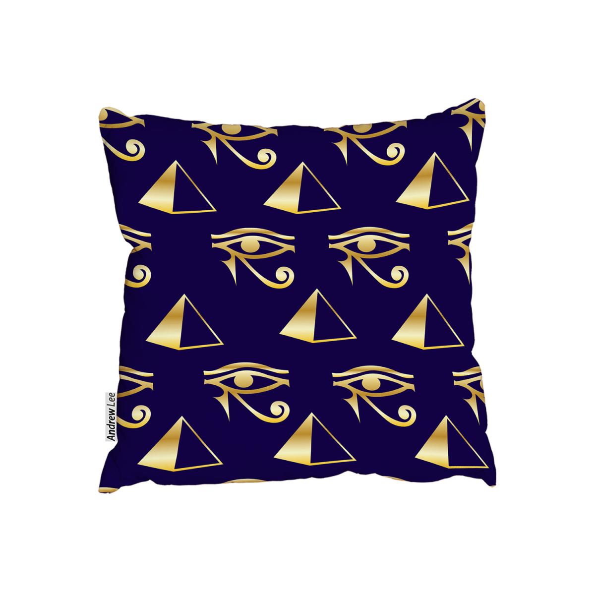 Trendy Egyptian Motifs Cushion - Blue / 45cm – image 2