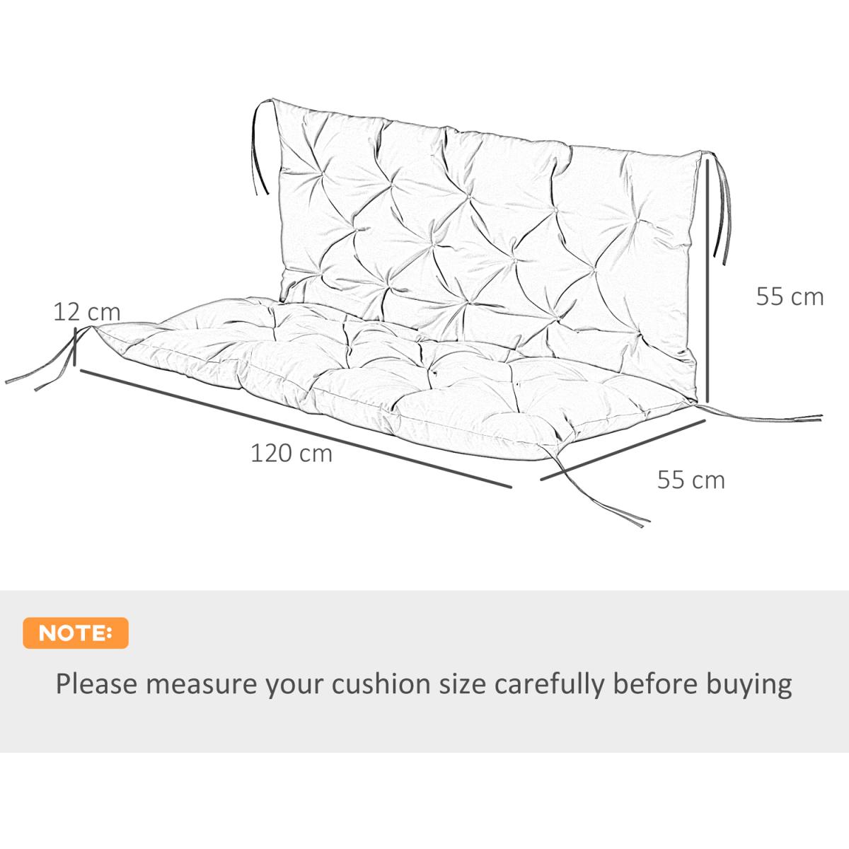 Garden Bench Cushion 2 Seater Swing Chair - Dark Grey – image 10