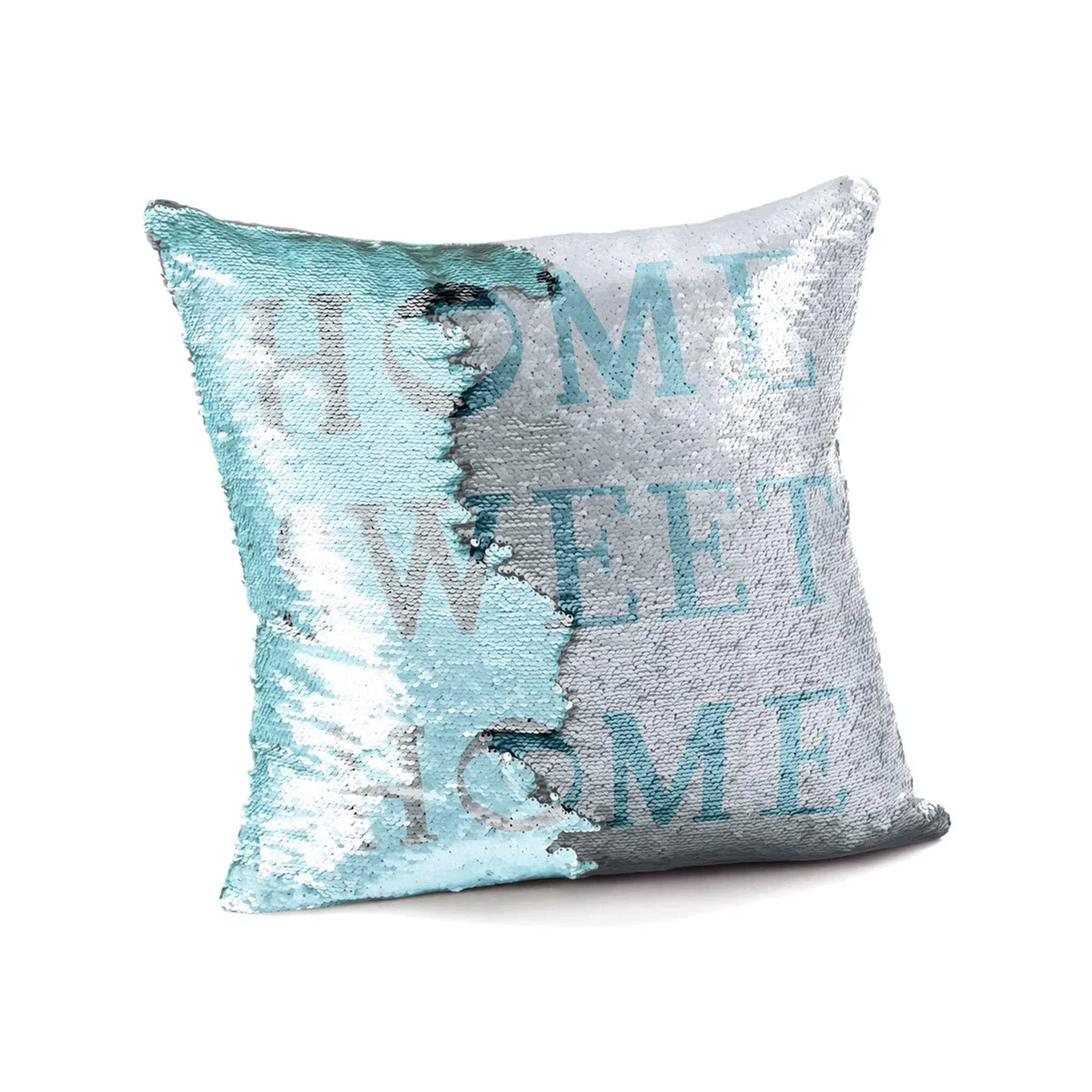 Fun Sequins Home Sweet Home Cushion - Grey