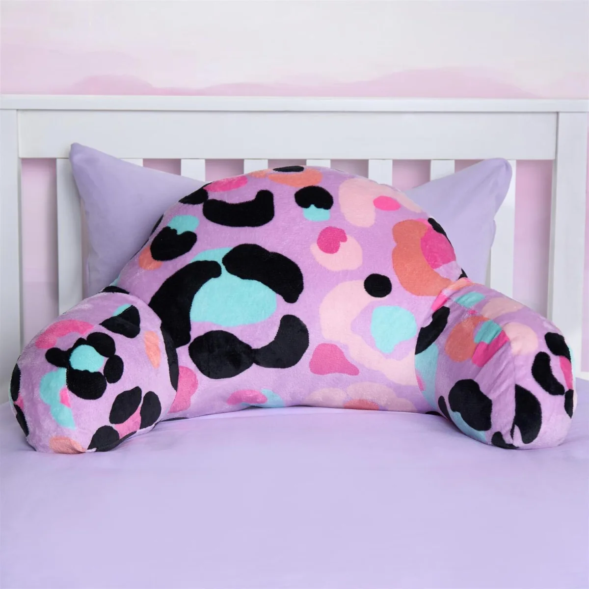 OHS Kids Leopard Fleece Cuddle Cushion - Lilac – image 3