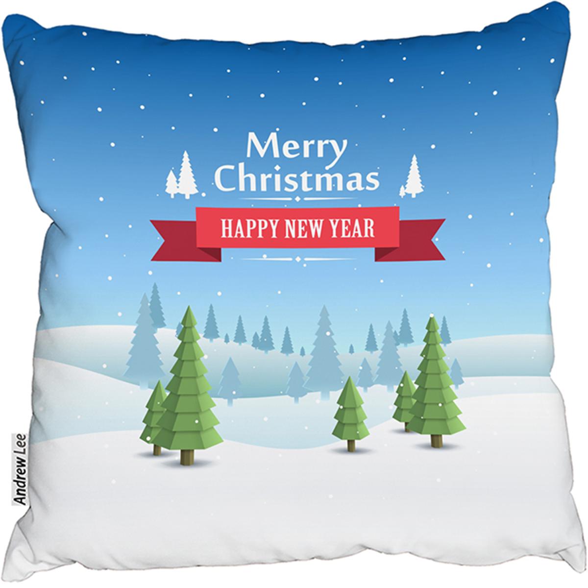 Merry Christmas Cover Art Outdoor Comfy Cushion - Blue / 45cm – image 2