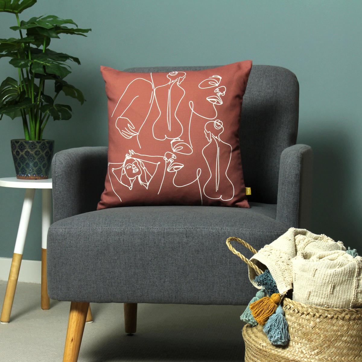 Body Art Recycled Cushion - Red
