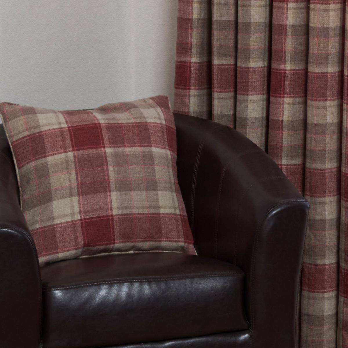 Highbury Check Cushion - Red / 45cm – image 2