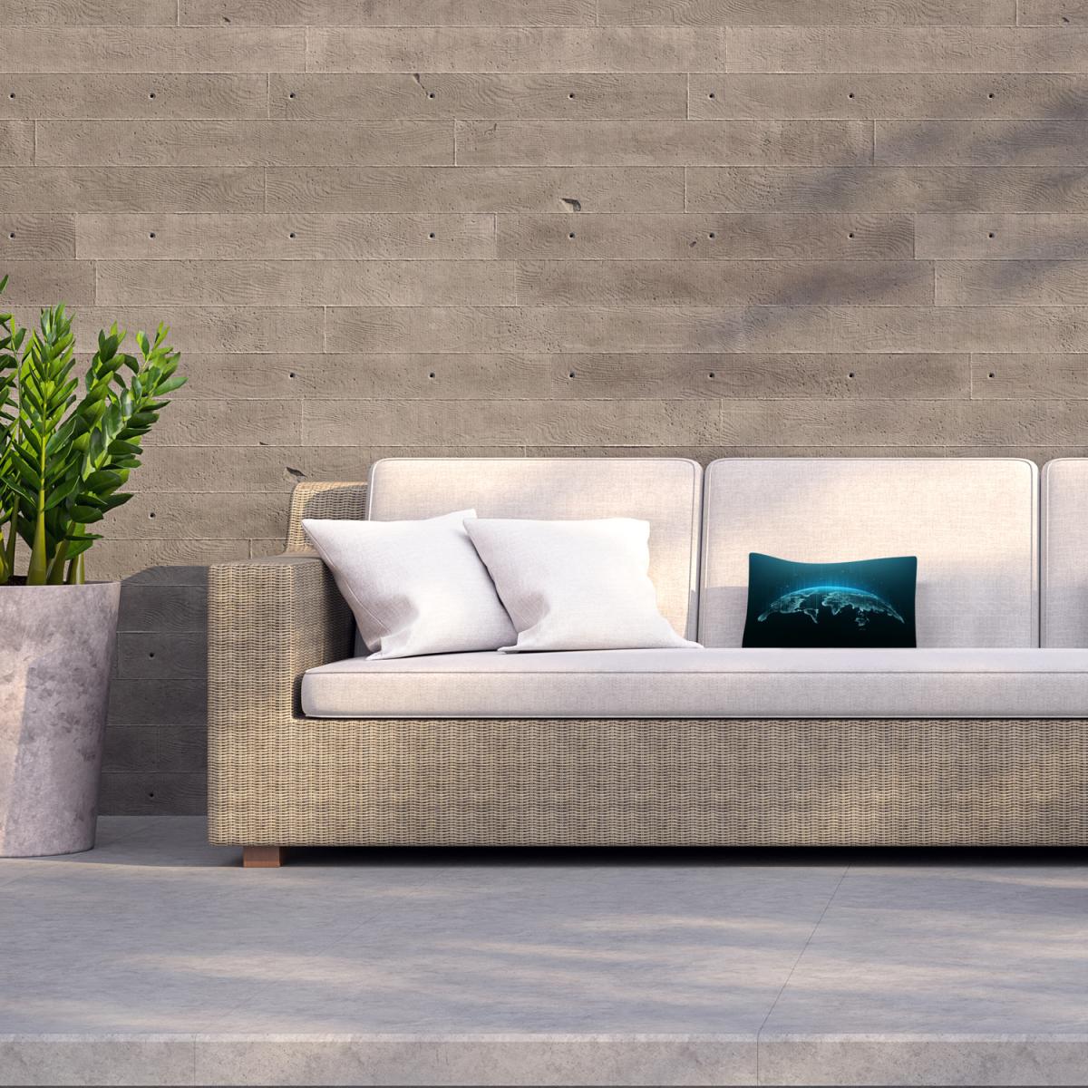 Map Of The Planet Outdoor Cushion - Blue
