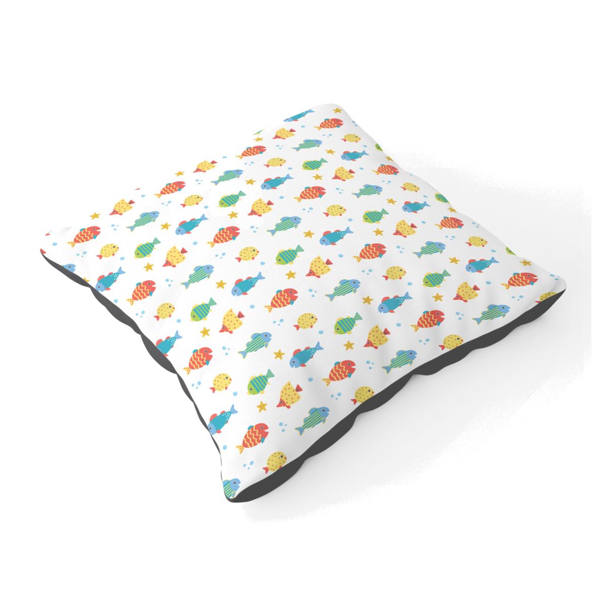 Swimming Fish Floor Cushion - Blue