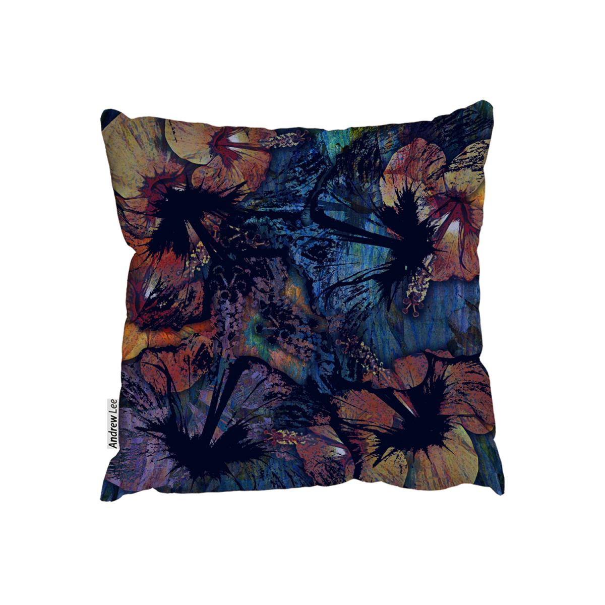 Decoration Dark Floral Motif Cushion - Blue / 45cm – image 2