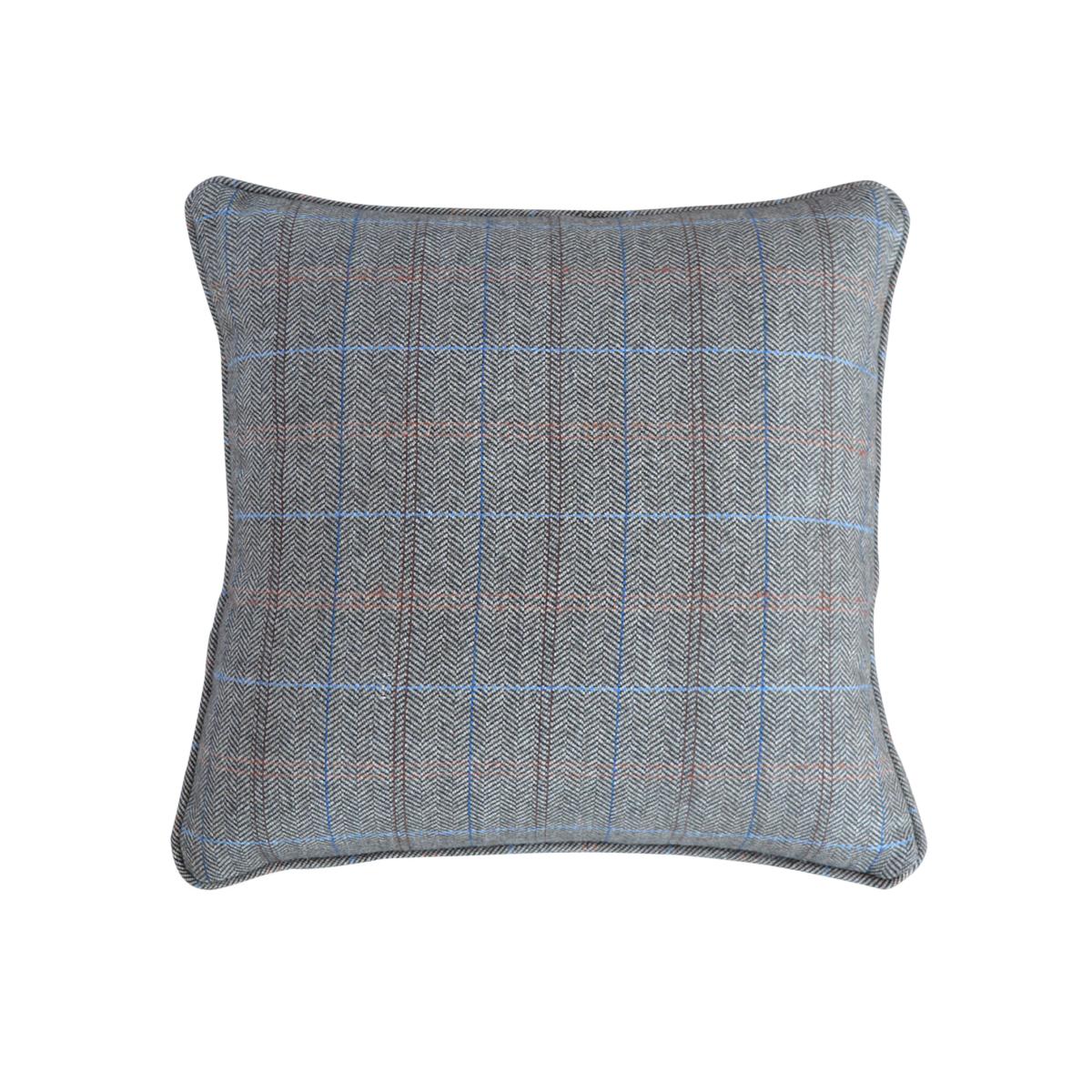 Modern Hand Crafted Multi Tweed Scatter Cushion - Grey