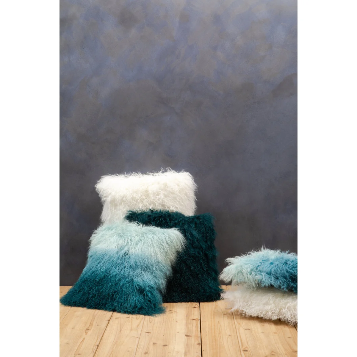 Bosie Real Mongolian Fur White Rectangular Cushion - White – image 2