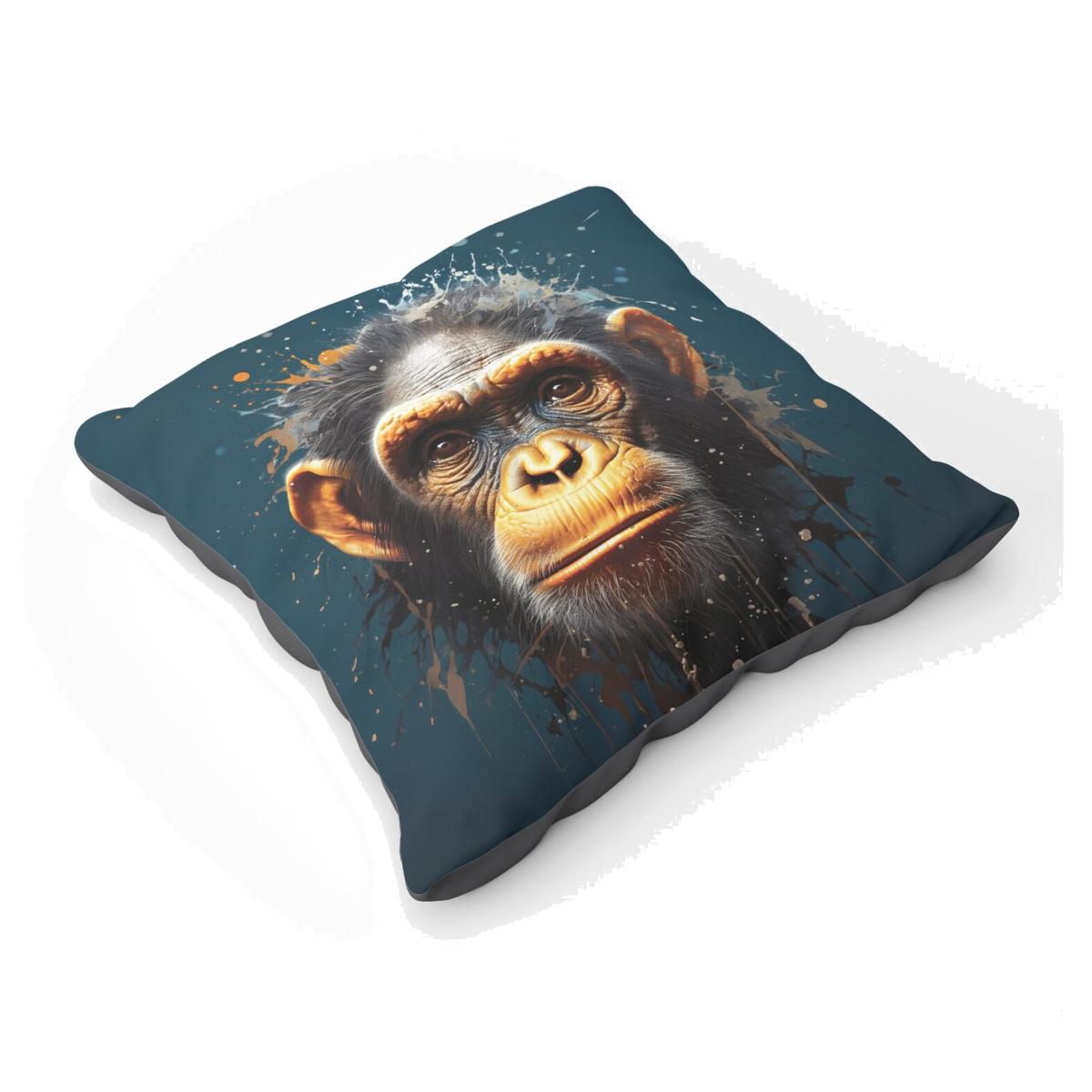 Splashart Realistic Monkey Face Floor Cushion - Brown