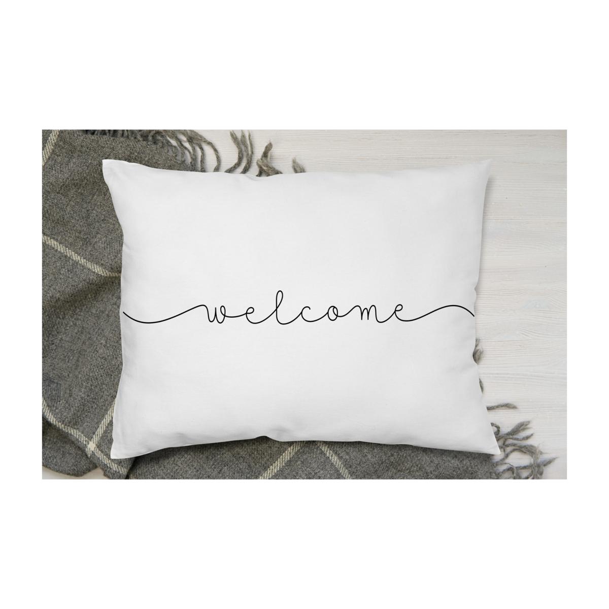 Text Welcome Cushion - White – image 1