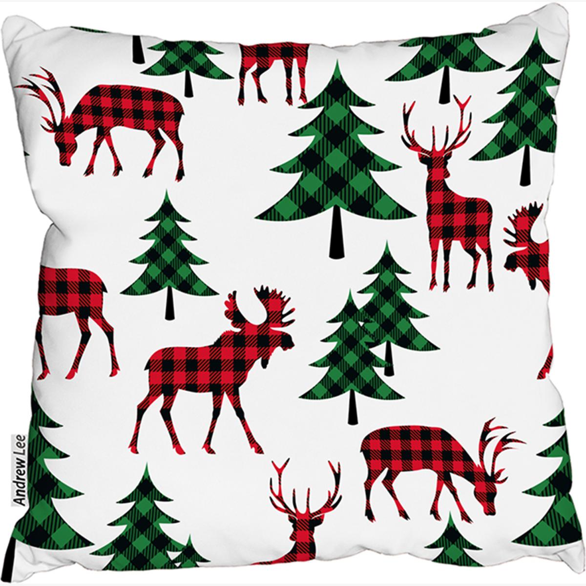 Buffalo Plaid Woodland Outdoor Comfy Cushion - Red / 60cm – image 1