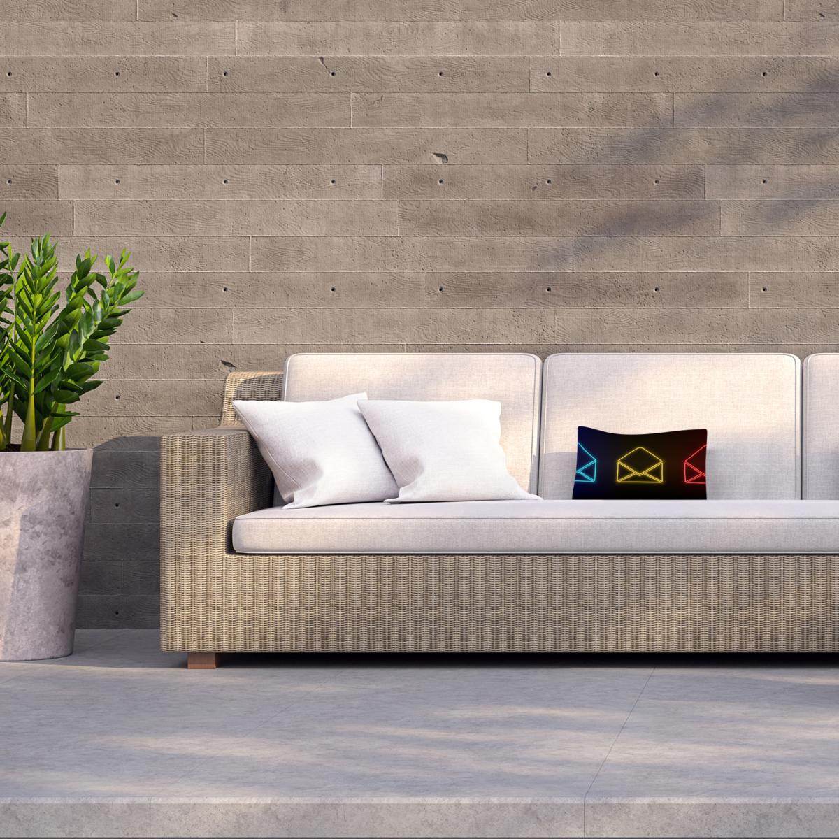 Neon Email Set Outdoor Cushion - Black