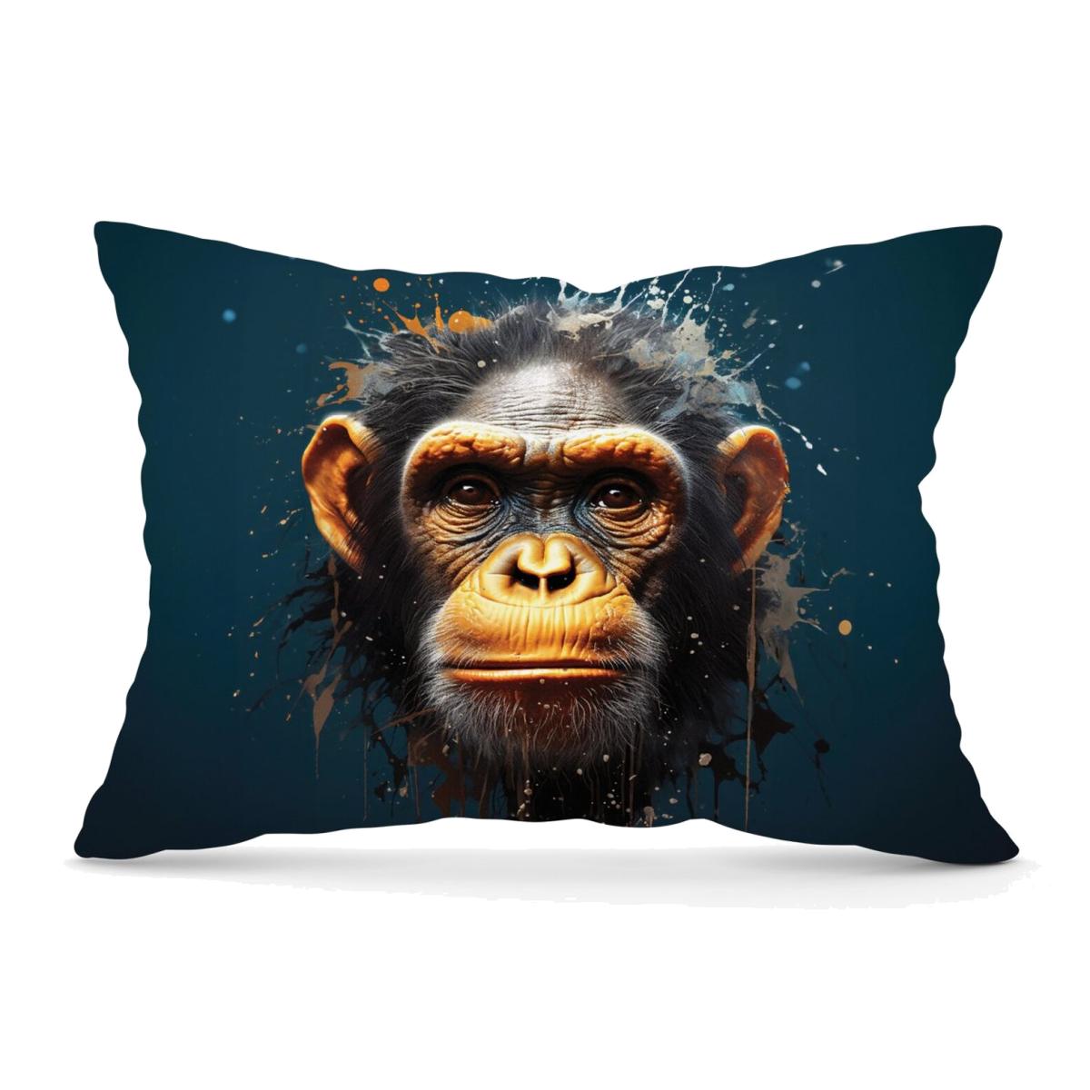 Splashart Realistic Monkey Face Cushion - Brown / 33cm