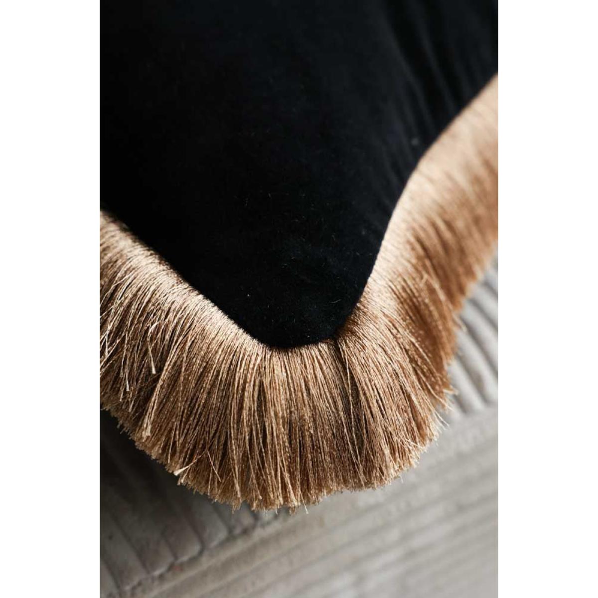To The Stars Velvet Fringe Feather Filled Cushion – image 3