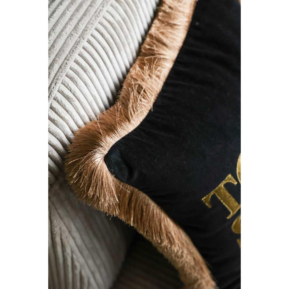 To The Stars Velvet Fringe Feather Filled Cushion – image 6