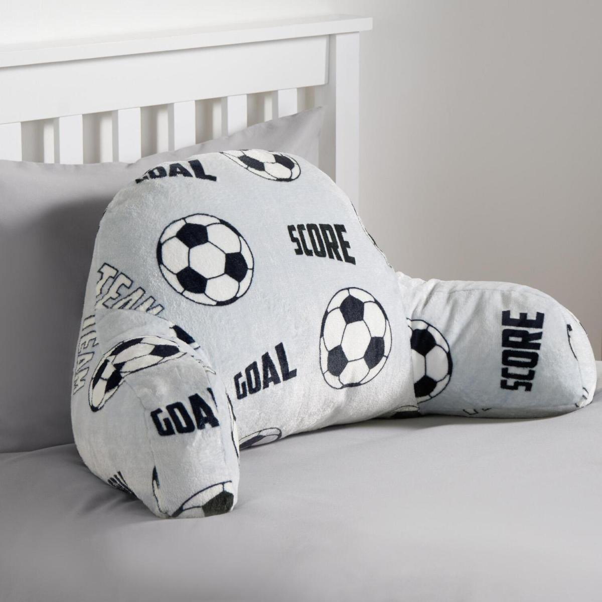 Football Fleece Cuddle Cushion Support Pillow - Grey
