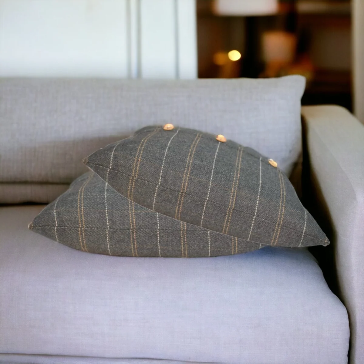 2 Quinn Pewter Cushions - Pewter