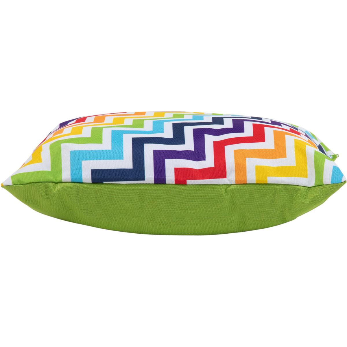 Geometric Zig Zag Outdoor Cushion - Green – image 3