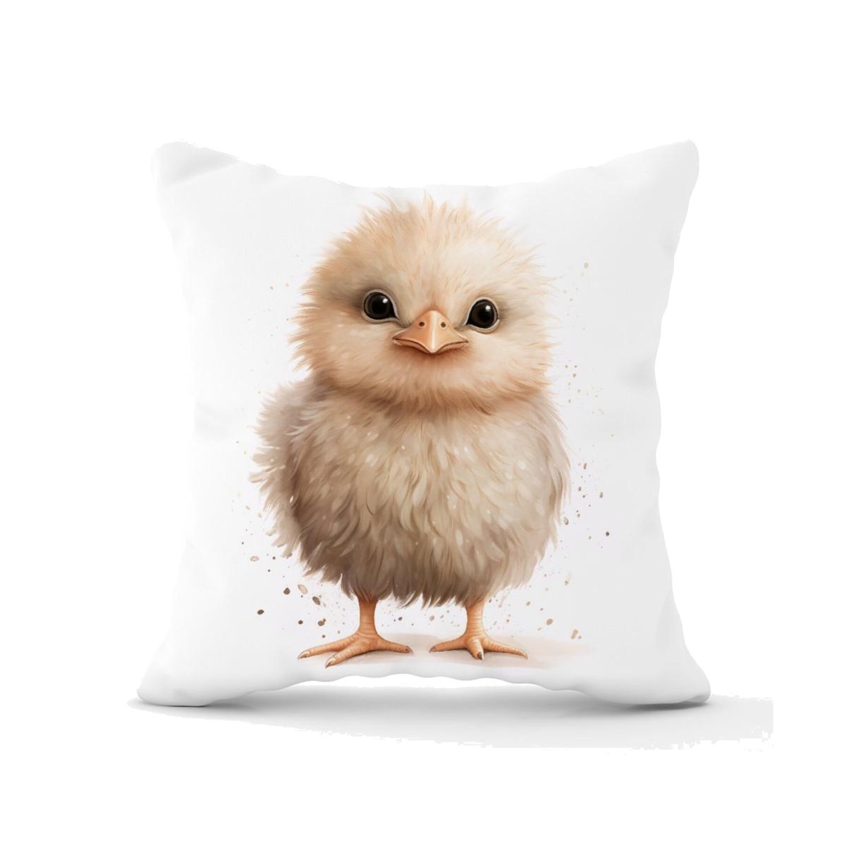 Cute Chick Watercolour Cushion - Neutral / 45cm