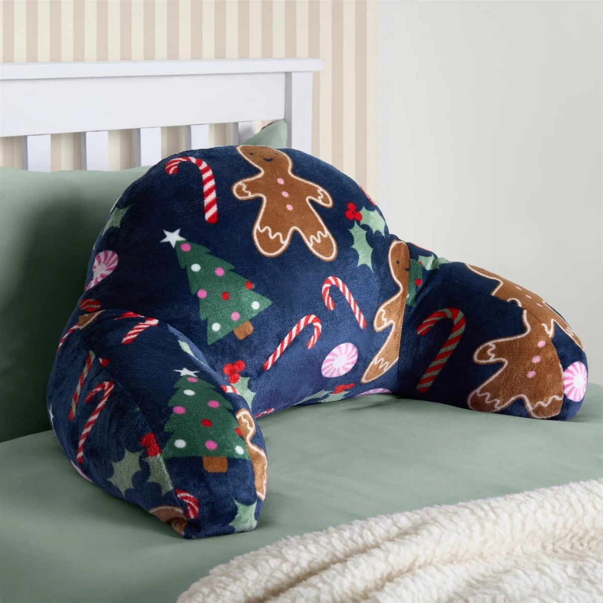 OHS Kids Gingerbreadman Fleece Character Cuddle Cushion - Navy – image 2