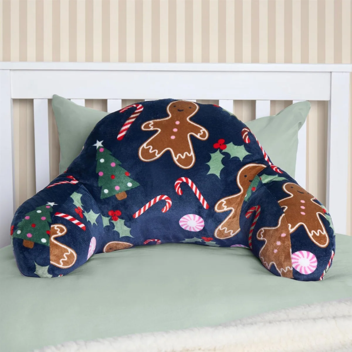 OHS Kids Gingerbreadman Fleece Character Cuddle Cushion - Navy – image 3