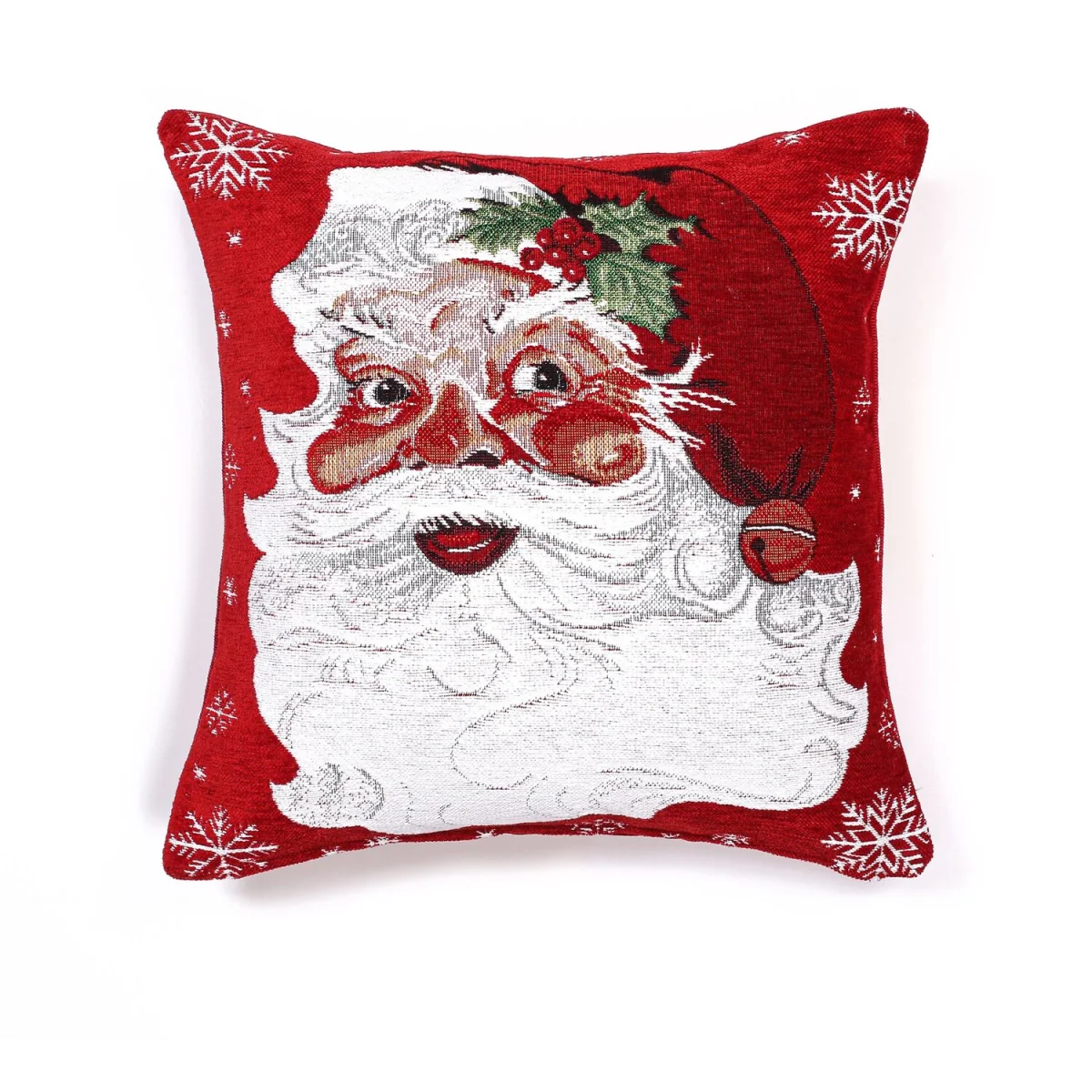 Luxury Chenille Xmas Tapestry Santa Filled Cushion - Red / 43cm – image 2