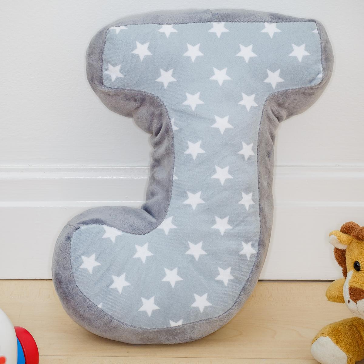 Letter Cushion J - Grey/White – image 2