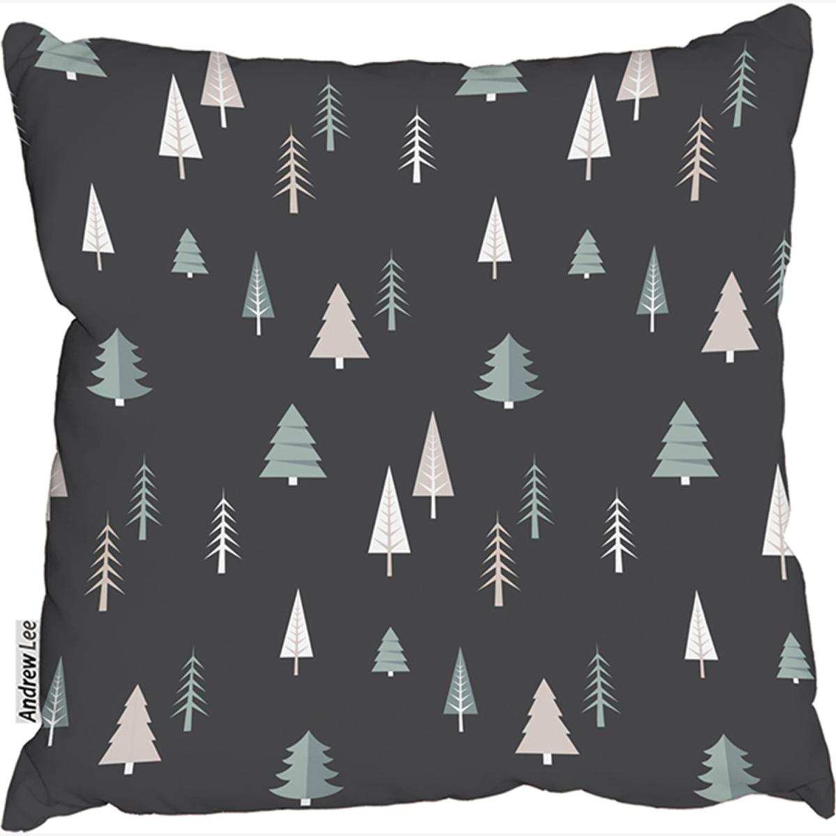 Christmas Winter Forest Stylish Cushion - Black / 60cm