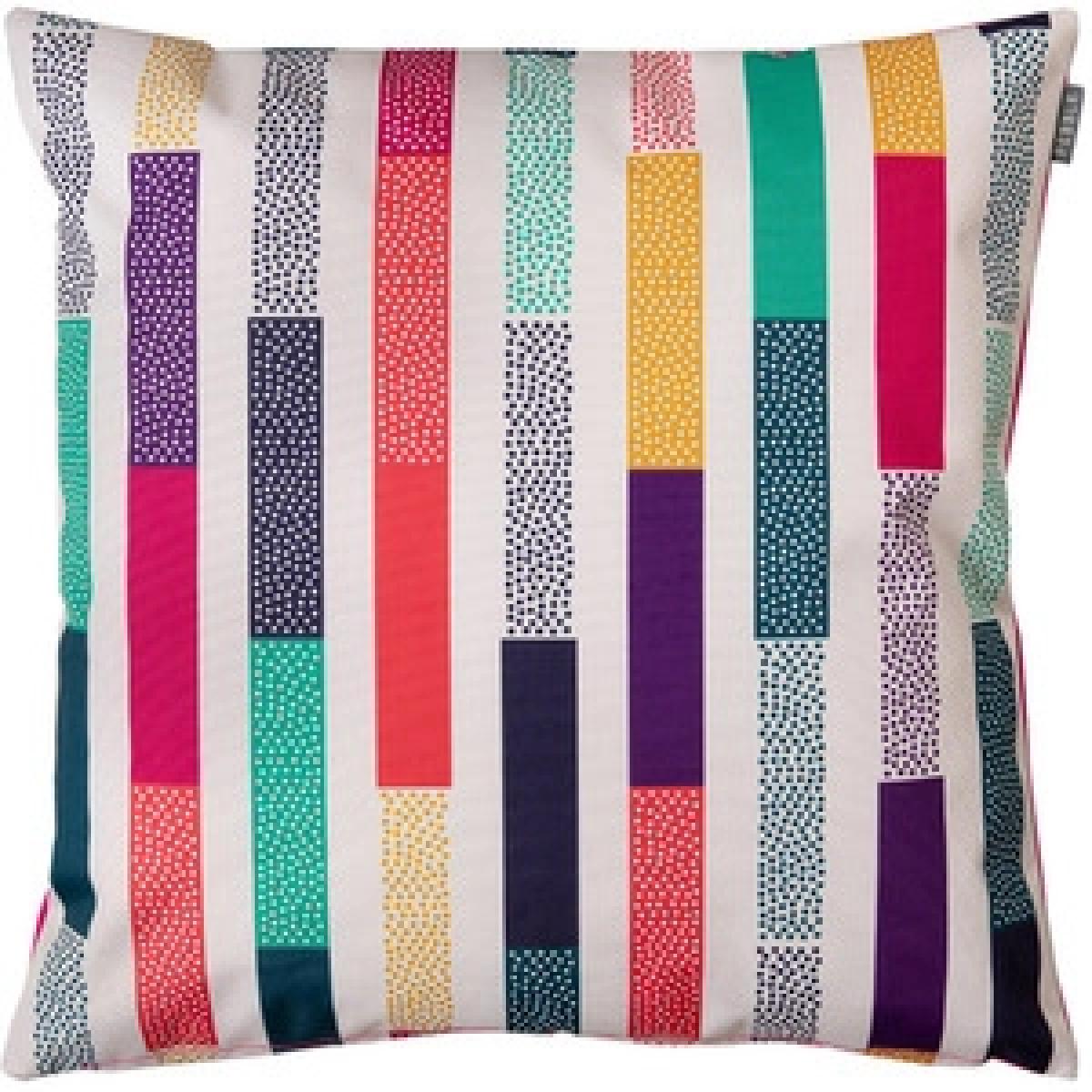 Block Stripe Geometric Print Outdoor Cushion - Stripe/Pink Reverse – image 2
