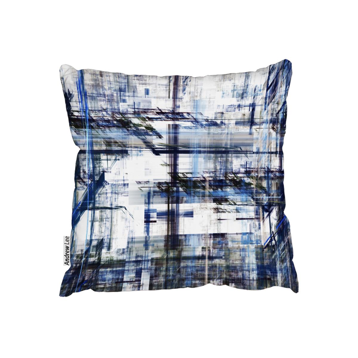 Blue Grunge Pattern Outdoor Cushion - Blue / 45cm – image 2